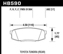 Hawk Performance 08-14 Toyota Land Cruiser Ceramic Street Rear Brake Pads-3