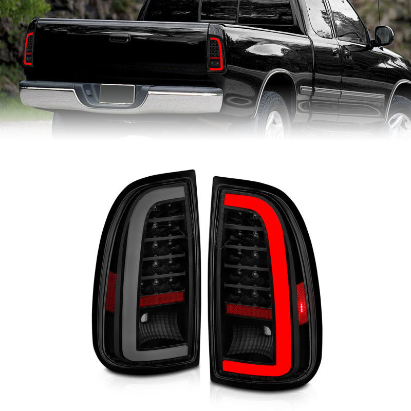 ANZO 00-06 Toyota Tundra (Std. Bed/Reg Cab) LED Taillights w/Light Bar Black Housing Smoke Lens - 0