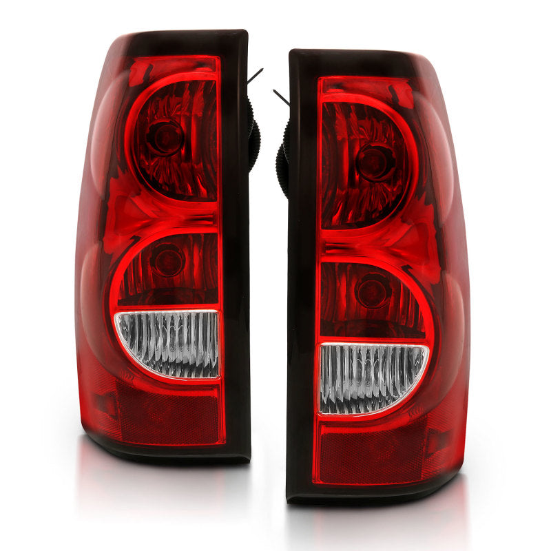 ANZO 2004-2007 Chevy Silverado Taillight Red/Clear Lens w/Black Trim (OE Replacement) - 0