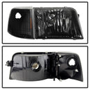 xTune Ford Ranger 93-97 Crystal Headlights w/ Corner Lights 4pcs Sets Black HD-JH-FR93-SET-BK-9