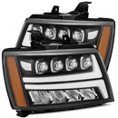 AlphaRex 07-13 Chevy Avalanche NOVA LED Proj Headlights Plank Style Matte Black w/Activ Light/DRL-3