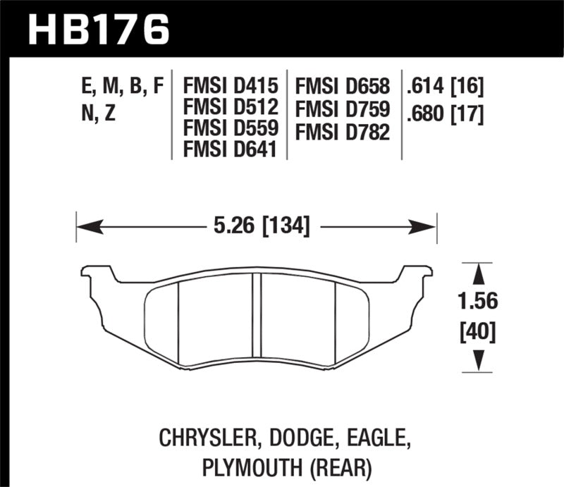 Hawk SRT4 HP+ Street Rear Brake Pads - 0