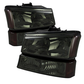 xTune Chevy Silverado 2500HD 03-06 Crystal Headlights w/ Amber Lights Smoke HD-JH-CSIL03-AM-SM-SET - 0