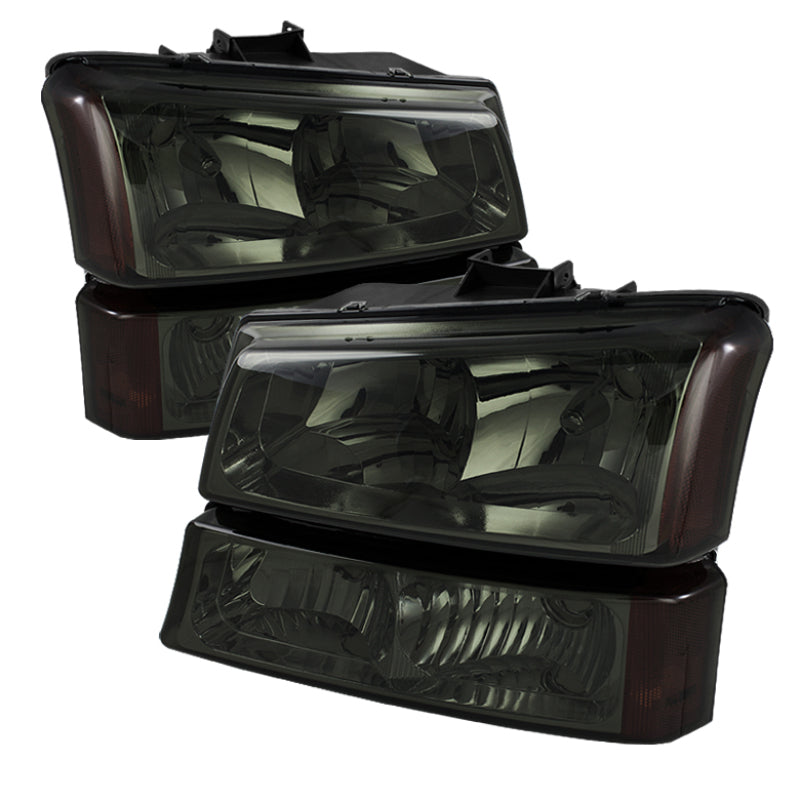 Xtune Chevy Silverado 2500HD 03-06 Crystal Headlights w/ Amber Lights Smoke HD-JH-CSIL03-AM-SM-SET - 0