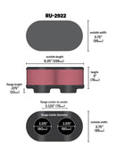 K&N Filter Universal Filter 2 3/4 inch Dual Flange GSXR Oval (2/Box)-11