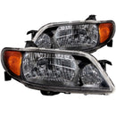 ANZO 2001-2003 Mazda Protege Crystal Headlights Black-2