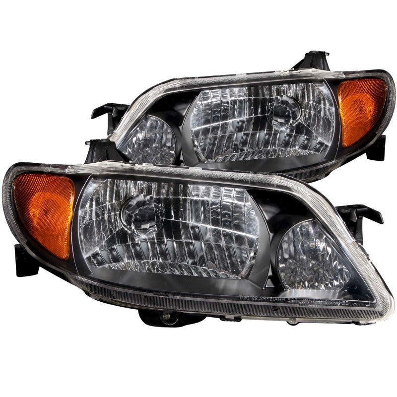 ANZO 2001-2003 Mazda Protege Crystal Headlights Black - 0