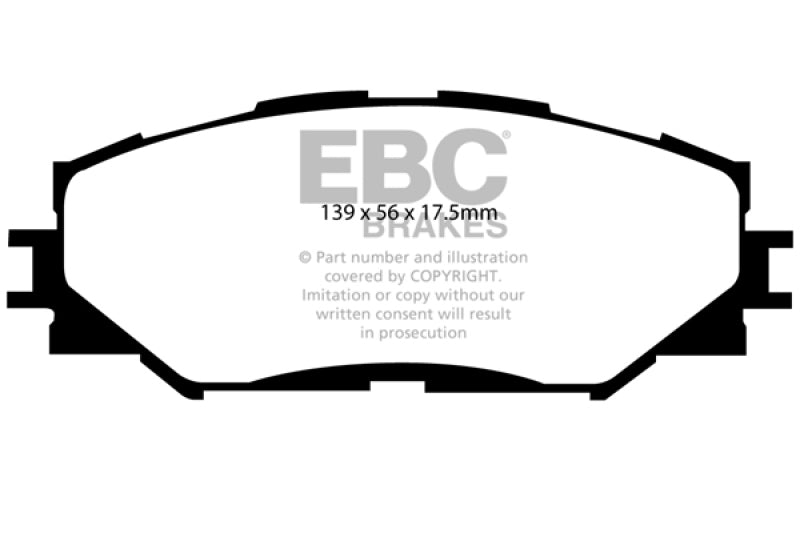 EBC 10-12 Lexus HS250h 2.4 Hybrid Yellowstuff Front Brake Pads - 0