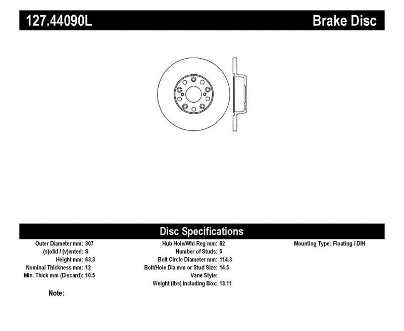 StopTech 00-05 Lexus IS300 / 02-09 Lexus SC430 / 98-05 GS300/GS350/GS400/GS430/GS450H SportStop Slo - 0