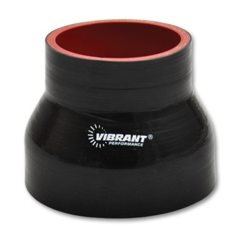 Vibrant 4 Ply Reducer Couper 3in ID x 3.75in ID x 3in Long - Black - 0