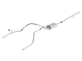 Borla 14 Silv/Sierra 1500 C/B S-Type Exhaust/2.75in Into Dual 2.25in Out 4in Tip Split Rear Exit - 0