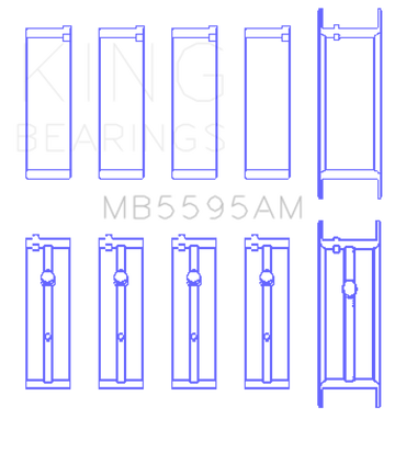 King Engine Bearings Nissan KA-24E Main Bearing Set - Size STD - 0