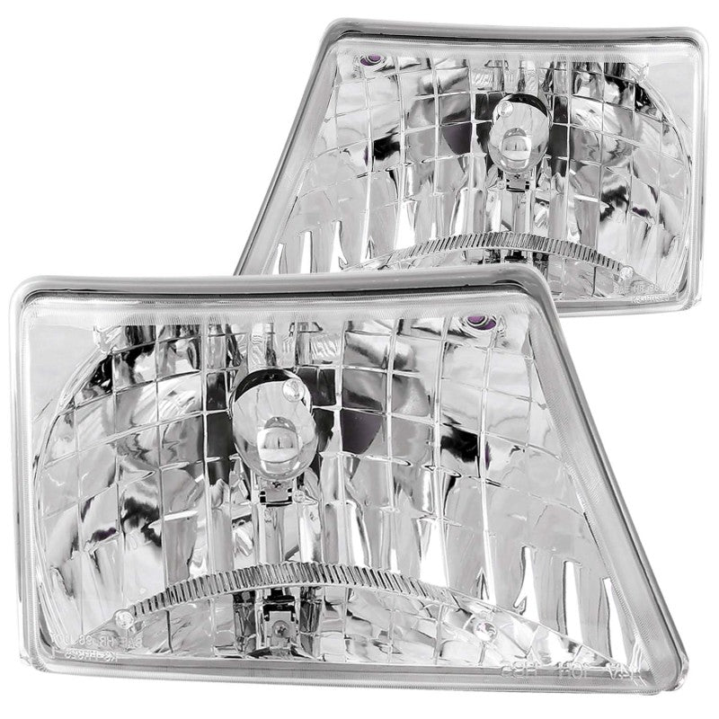 ANZO 1998-2000 Ford Ranger Crystal Headlights Chrome - 0