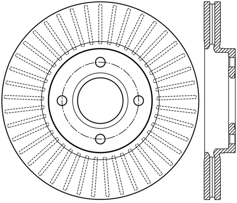 StopTech 2014 Ford Fiesta Left Front Disc Slotted Brake Rotor - 0