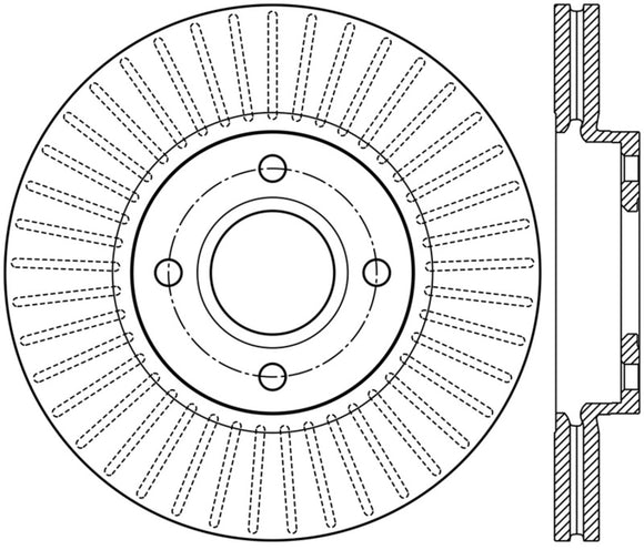 StopTech 2014 Ford Fiesta Right Front Disc Slotted Brake Rotor