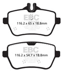 EBC 14+ Mercedes-Benz S550 4.7 Twin Turbo Redstuff Rear Brake Pads-3