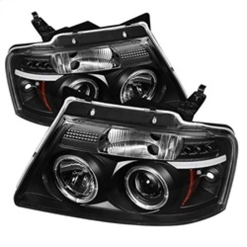 Spyder Ford F150 04-08 Projector Headlights Version 2 LED Halo LED Blk PRO-YD-FF15004-HL-G2-BK - 0