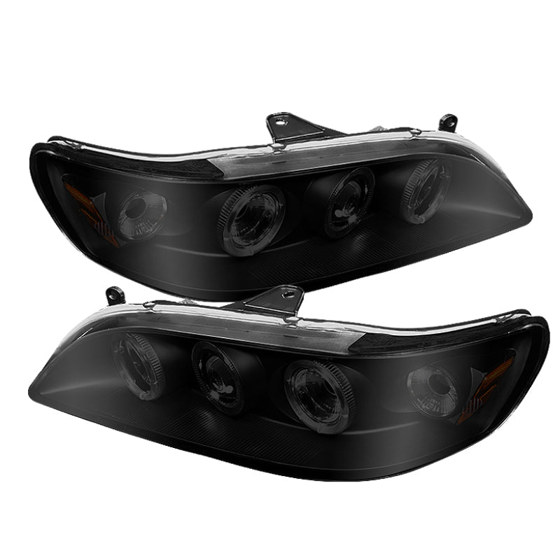 Spyder Honda Accord 98-02 1PC Projector Headlights LED Halo Amber Reflctr Blk PRO-YD-HA98-AM-BK - 0