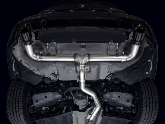 AWE Tuning 19-23 BMW 330i / 21-23 BMW 430i Base G2X Track Edition Axle-Back Exhaust - Diamond Black