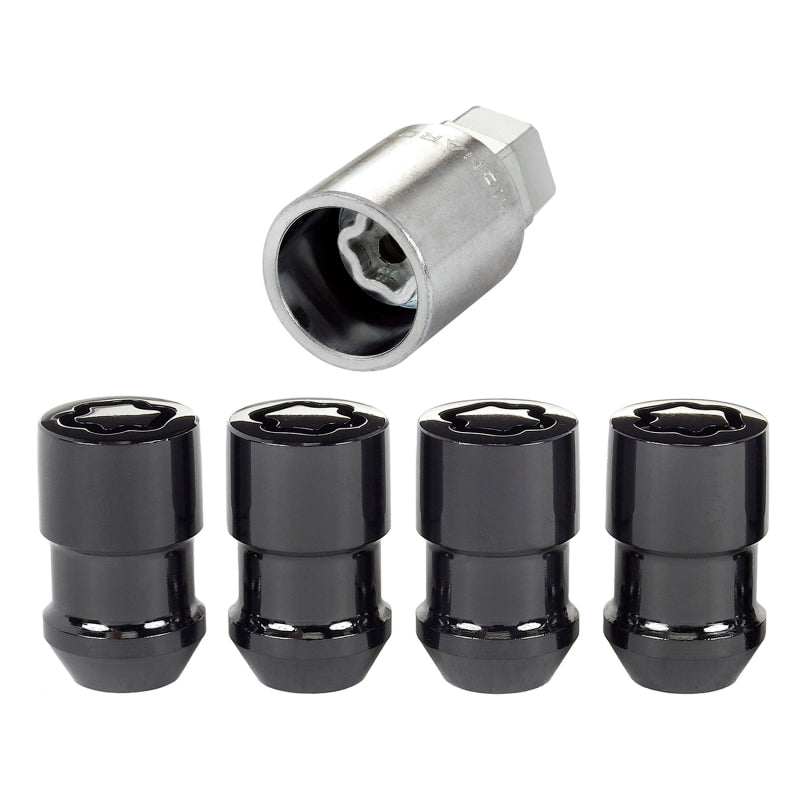 McGard Wheel Lock Nut Set - 4pk. (Cone Seat) M12X1.5 / 19mm & 21mm Dual Hex / 1.46in. Length - Black