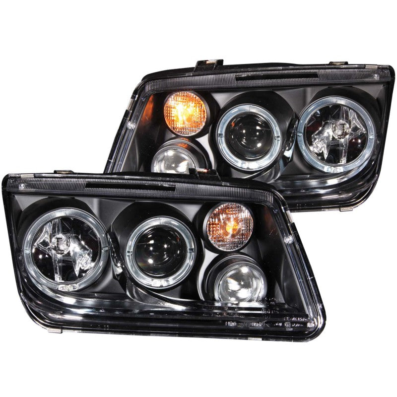 ANZO 1999-2005 Volkswagen Jetta Projector Headlights w/ Halo Black (CCFL) - 0