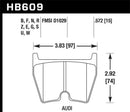 Hawk 08-11 Audi R8/07-08 RS4/03-04 RS6 / 02-03 VW Phaeton DTC-60 Front Race Brake Pads-5