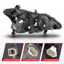 ANZO 13-15 Nissan Altima (w/o Factory HID Bulbs) Projector Headlights - w/ Light Bar Black Housing-6