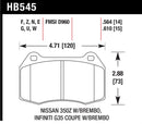 Hawk 03-07 G35/350z/03-06 Sentra Spec V w/ Brembo HPS Street Front Brake Pads-3
