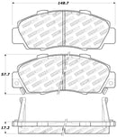 StopTech Performance 97-99 Acura CL/ 97-01 Integra Type R/91-95 Legend/91-05 NSX Front Brake Pads-2