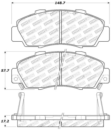 StopTech Performance 97-99 Acura CL/ 97-01 Integra Type R/91-95 Legend/91-05 NSX Front Brake Pads - 0