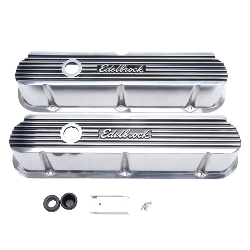 Edelbrock Valve Cover Elite II Series Ford 289-302-351W CI V8 Tall Polished - 0