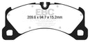 EBC 14+ Porsche Macan (Cast Iron Rotors only) 3.0 Twin Turbo Yellowstuff Front Brake Pads-5