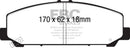 EBC 06-07 Infiniti QX56 5.6 (Akebono) Greenstuff Front Brake Pads-3