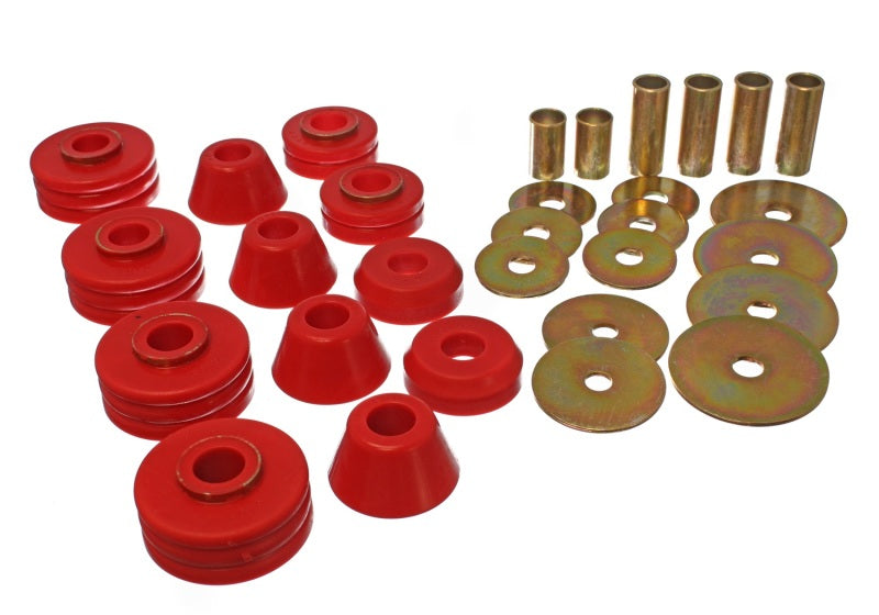 Energy Suspension 73-80 GM 1/2 Ton C-10/C1500 Pick Up 2WD Red Body (Cab) Mount Set - 0