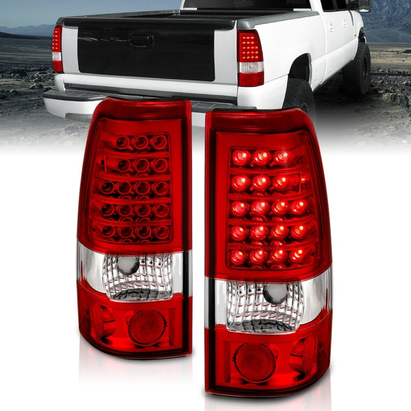 ANZO 1999-2007 Chevrolet Silverado 1500 LED Taillights Red/Clear - 0