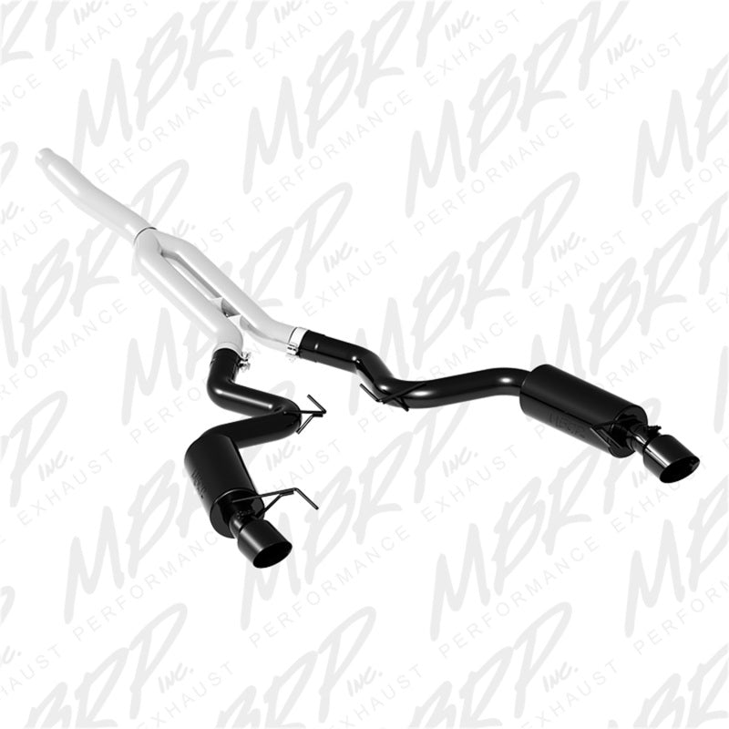 MBRP 15-18 Ford Mustang EcoBoost 2.3L Black 3in Cat Back Dual Split Rear Exit (Street Version) - 0