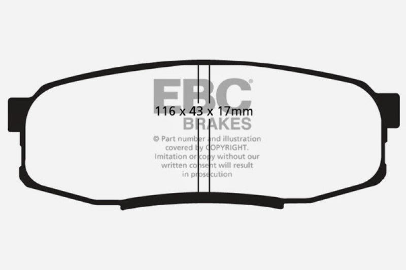 EBC 08+ Lexus LX570 5.7 Extra Duty Rear Brake Pads - 0