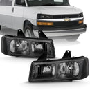 ANZO 2003-2017 Chevy Express Crystal Headlight Black-1