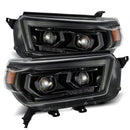AlphaRex 10-13 Toyota 4Runner LUXX LED Proj Headlights Plank Style Alpha Black w/Seq Signal/DRL-7