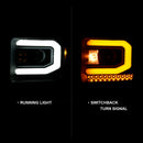 ANZO GMC SIERRA 1500 14-15 2500H/15-19 Projector Headlight Plank Style Black w/ Switchback (Halogen)-7