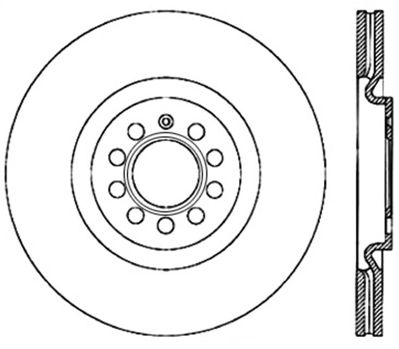 StopTech 09 VW Passat CC / 06-09 Passat Slotted & Drilled Left Front Rotor - 0