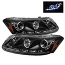 Spyder 08-12 Honda Accord No Crosstour 4Dr Proj Headlights- LED Halo DRL Blk PRO-YD-HA08-4D-HL-BK-1