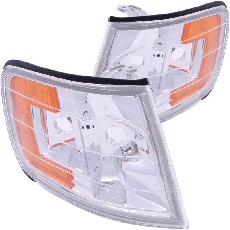 ANZO Corner Lights 1994-1997 Honda Accord Euro Corner Lights Chrome w/ Amber Reflector - 0