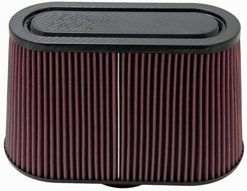 K&N Universal Filter with Carbon Fiber Top & Base-12in Base O/S Length x 6in Base O/S Width x 7in H - 0