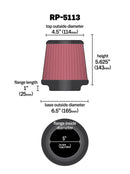 K&N Cone Filter 5in ID 6.5in base 4.5in top 5.625in height carbon fiber look-11