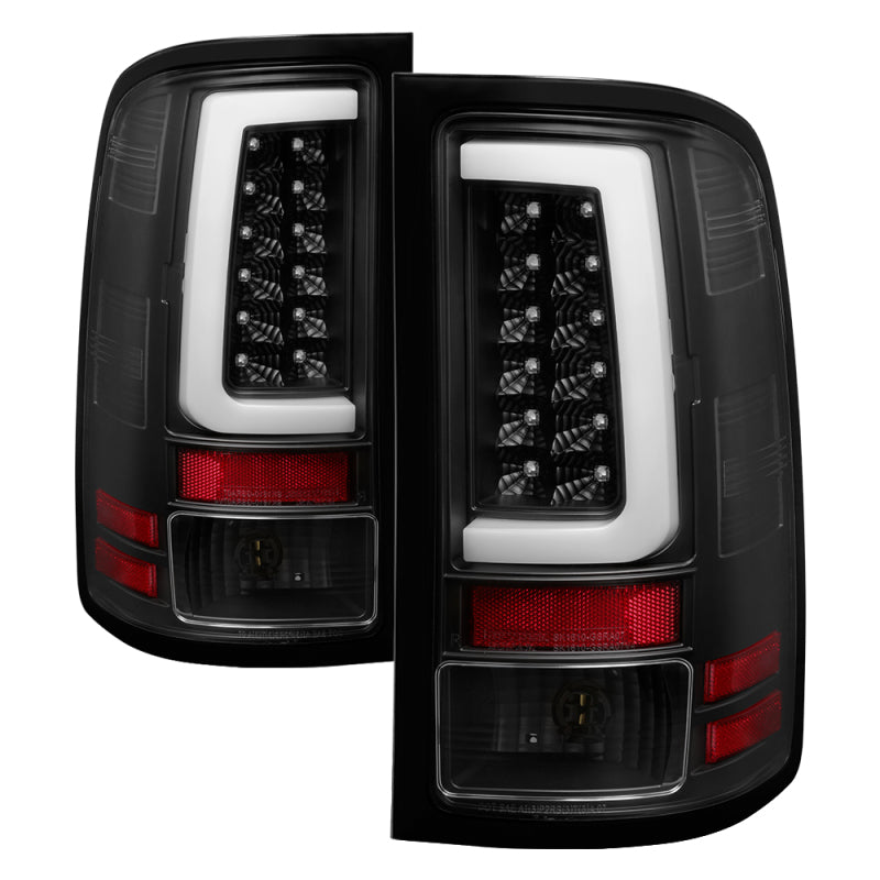 Spyder 07-13 GMC Sierra 1500 V2 Light Bar LED Tail Lights - Black (ALT-YD-GS07V2-LBLED-BK) - 0