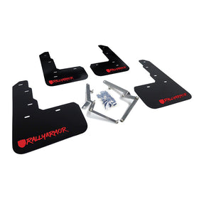 Rally Armor 17-22 Honda Civic Type R Black Mud Flap Red Altered Font Logo - 0