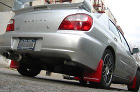 Rally Armor 02-07 Subaru WRX/STI/RS/2.5i (Wagons Req. Mod.) Red UR Mud Flap w/White Logo - 0