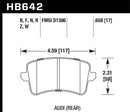 Hawk Performance 09-10 Audi A4/Quattro / 08-11 A5 Quattro / 09-11 Q5 Rear Ceramic Street Brake Pads-3