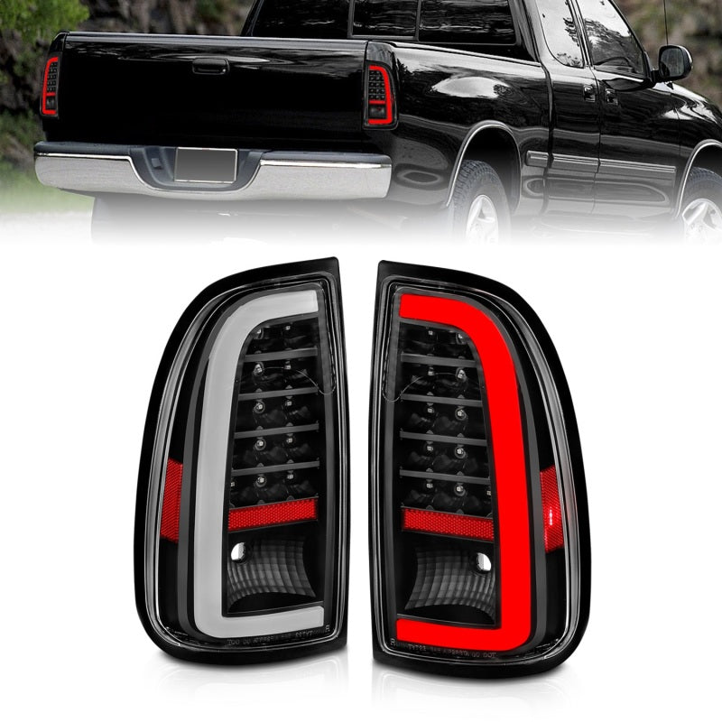 ANZO 00-06 Toyota Tundra LED Taillights w/ Light Bar Black Housing Clear Lens - 0